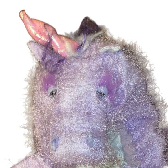 Kid’s Unique Size Large Unicorn Dragon Fuzzy Hooded Halloween Costume One Piece - Picture 3 of 7